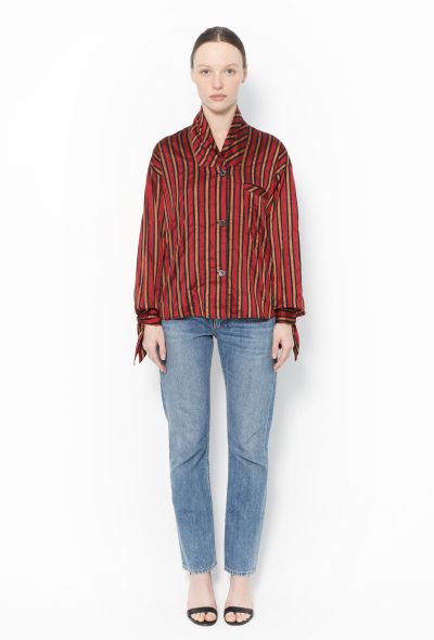 Romeo Gigli '90s Striped Shawl Blouse - 2