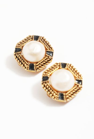                                        Vintage Bourgeois Pearl Earrings-2