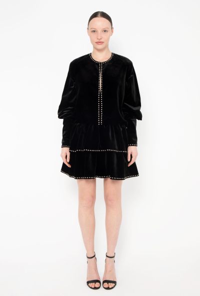 Saint Laurent 2018 Studded Velvet Dress - 1 Saint Laurent 2018 Studded Velvet Dress - 1