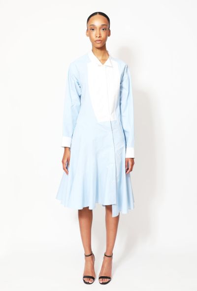                             2017 Asymmetrical Belted Cotton Bib Dress - 1