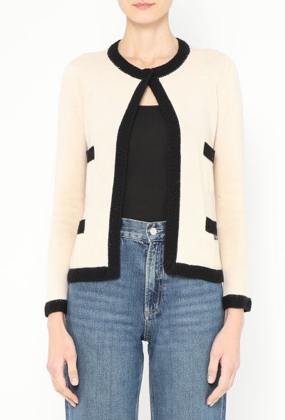 Chanel Woven Trim Cashmere Cardigan - 1 Chanel Woven Trim Cashmere Cardigan - 1