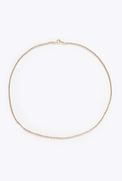 Vintage Fine Jewelry 18K Gold Tricolor Twisted Chain Necklace - 1
