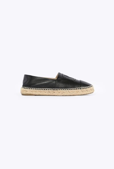 Chanel Leather 'CC' Espadrille Flats - 1