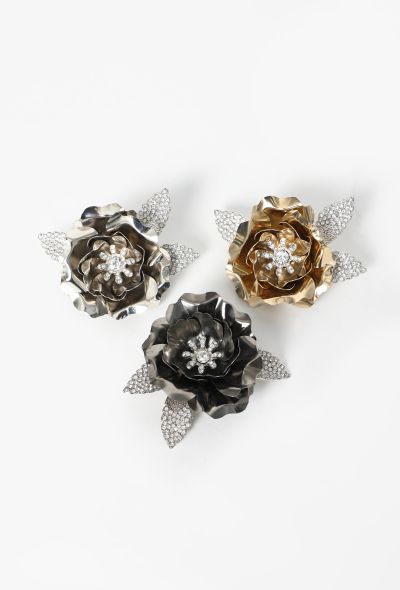 Azzaro Vintage 3-piece Strass Floral Brooches - 1
