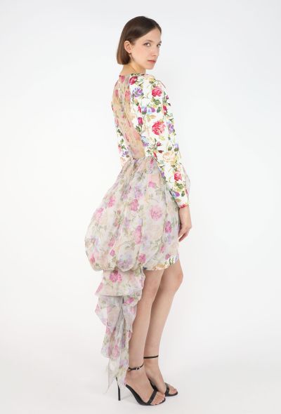 Azzaro Vintage Floral Chiffon Cocktail Dress - 1