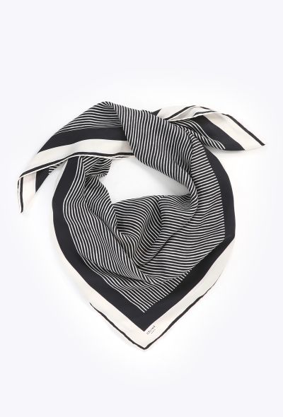 Céline Striped Silk Scarf - 1