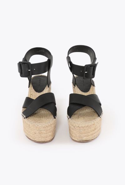 Céline Leather Espadrille Platforms - 2