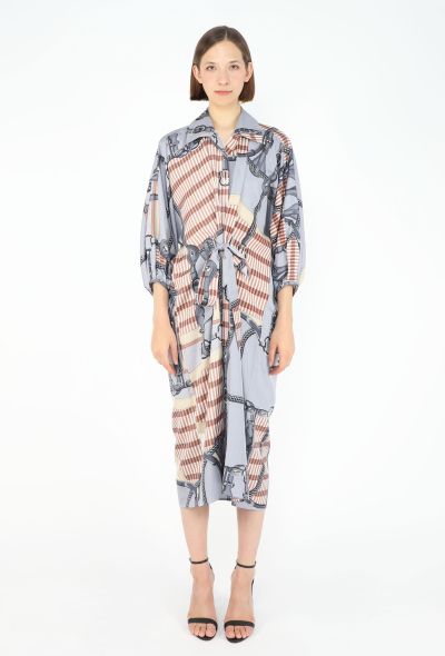 Hermès 2025 'Coaching Remix' Belted Silk Kaftan - 1