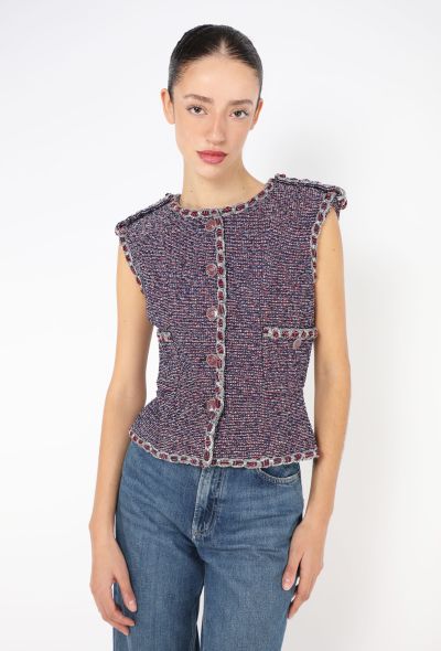 Chanel 2016 Tweed 'CC' Épaulette Vest - 1 Chanel 2016 Tweed 'CC' Épaulette Vest - 1