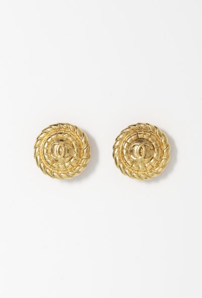 Chanel Vintage Spiral 'CC' Clip Earrings - 1