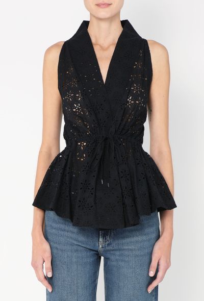 Alaïa Broderie Anglaise Peplum Top - 1 Alaïa Broderie Anglaise Peplum Top - 1