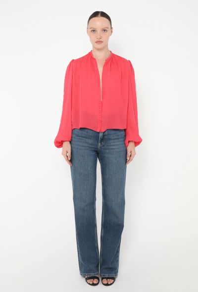 Balenciaga 2003 Plunging Georgette Blouse - 2 Balenciaga 2003 Plunging Georgette Blouse - 2