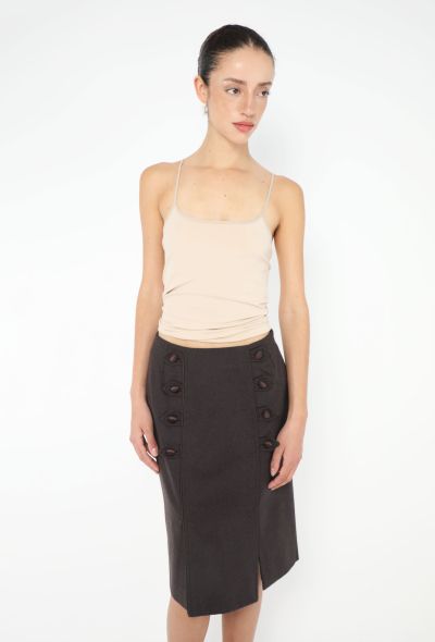 Saint Laurent 2005 Satin Trim Military Skirt - 1