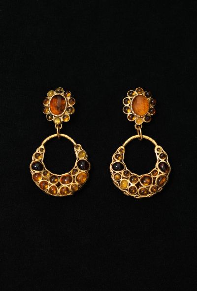 Chanel 1994 Çitrine Glass Clip Earrings - 1 Chanel 1994 Çitrine Glass Clip Earrings - 1