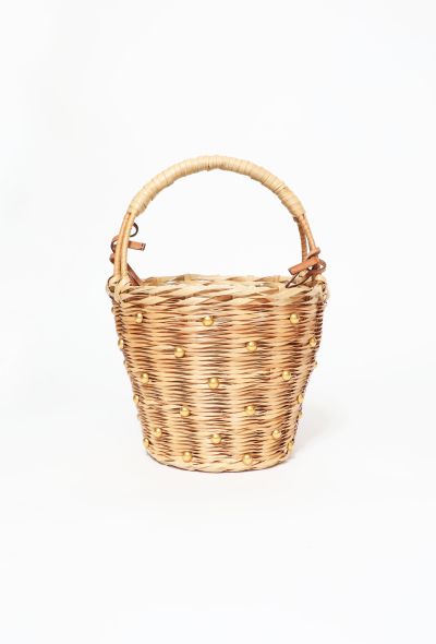                                         Studded Bamboo Wicker Basket -1