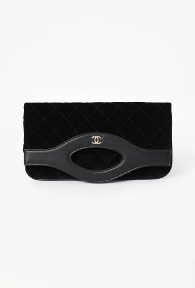Chanel Small Classic Quilted Velvet 31 Clutch - 1