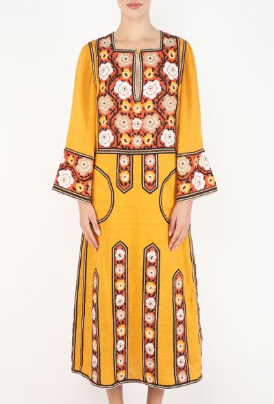 Vita Kin Embroidered Ukranian Linen Kaftan - 2