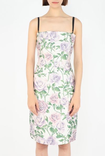 Dolce & Gabbana Silk Rose Bustier Dress, 1990s - 2