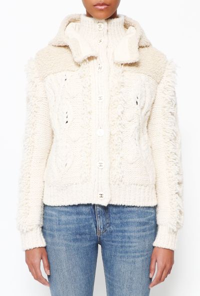                                         2018 Shearling &amp; Cashmere Cable-knit &#039;CC&#039; Jacket-1