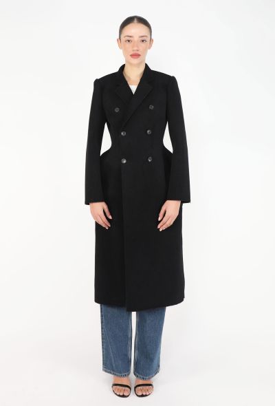 Balenciaga 2018 Brushed Velvet Hourglass Coat - 1