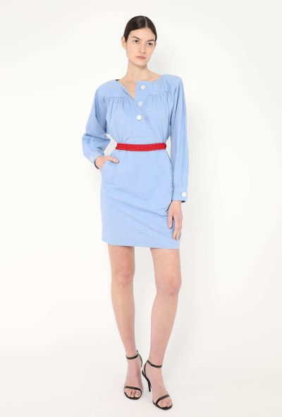 Saint Laurent '70s Ruched Cotton Smock Dress - 1 Saint Laurent '70s Ruched Cotton Smock Dress - 1