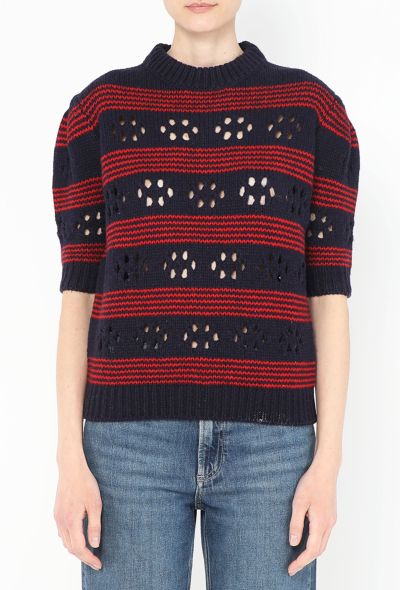 Miu Miu F/W 2015 Striped Cut-Out Sweater - 1 Miu Miu F/W 2015 Striped Cut-Out Sweater - 1