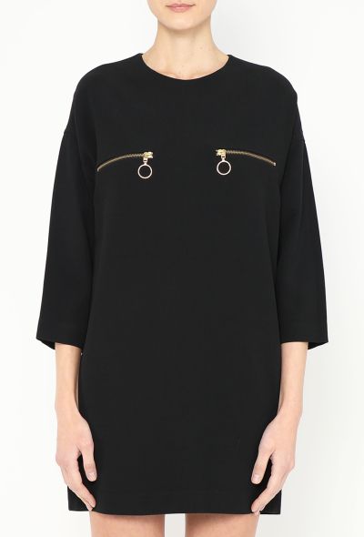 Céline 2010 Black Crêpe Zip Tunic - 1 Céline 2010 Black Crêpe Zip Tunic - 1