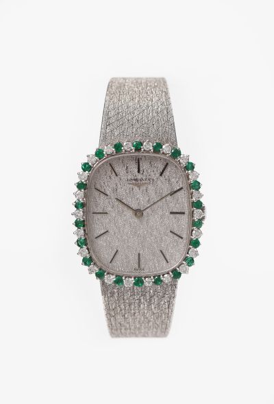 Longines 18k White Gold, Diamond & Emerald Joaillerie Watch, 1974 - 1