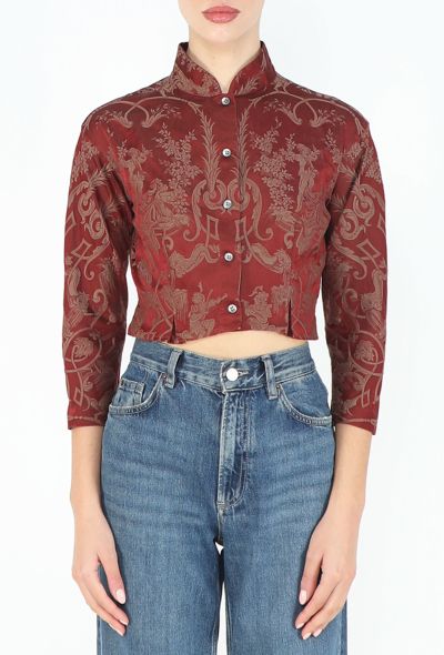 Romeo Gigli Callaghan 1988 Silk Damask Blouse - 1