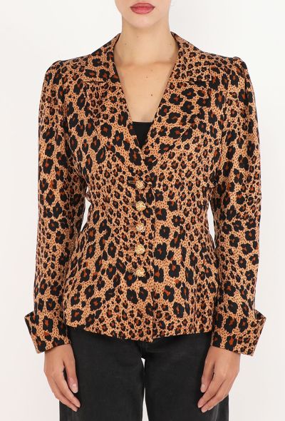 Saint Laurent Leopard Printed Silk Blouse, F/W 1992 - 1