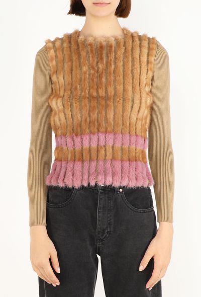 Prada Striped Mink Fur Top, 2000 - 1