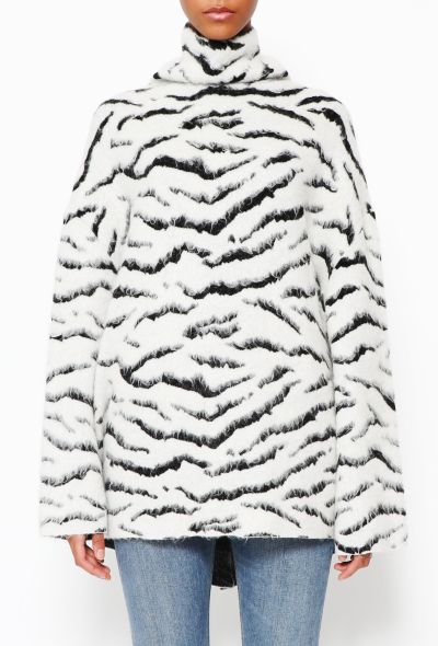                             F/W 2018 Mohair Zebra Print Sweater - 1