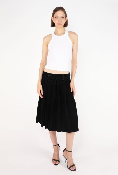 Miu Miu Velvet Logo Pleated Skirt, 2024 - 1