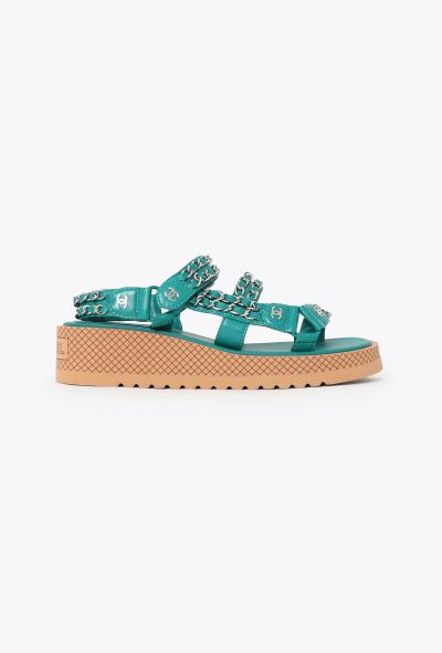 Chanel 2019 Chainlink Lambskin Dad Sandals - 1 Chanel 2019 Chainlink Lambskin Dad Sandals - 1