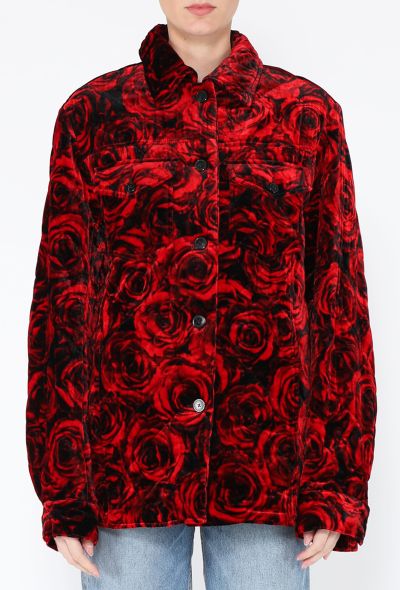 Dries Van Noten F/W 2021 Velvet Rose Printed Jacket - 1