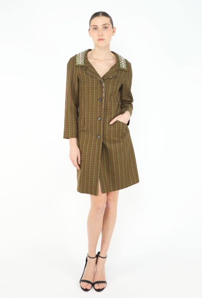 Prada F/W 2004 Embellished Trim Coat - 1