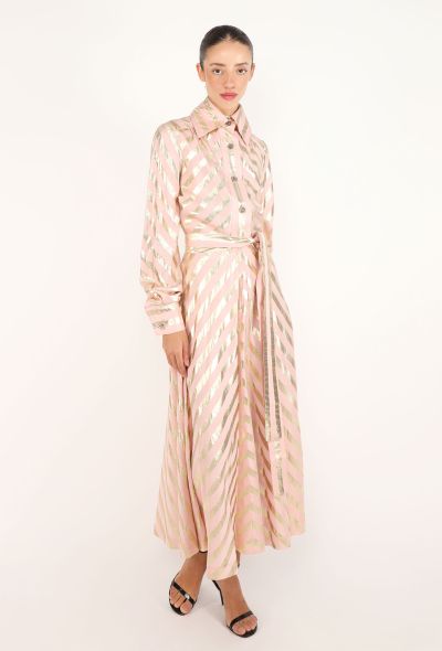 Jean Varon Chevron Lamé Dress, 1970s - 2