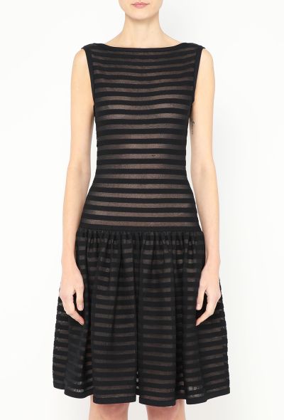 Alaïa Striped Open-Back Skater Dress - 2 Alaïa Striped Open-Back Skater Dress - 2