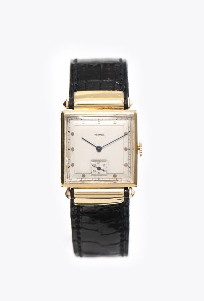 Hermès Ultra RARE 18K Yellow Gold Square Dress Watch - 1