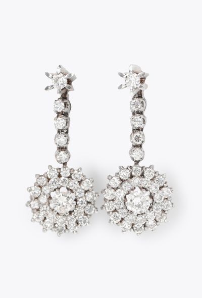 Vintage Fine Jewelry 18k White Gold & Diamond Earrings - 1 Vintage Fine Jewelry 18k White Gold & Diamond Earrings - 1