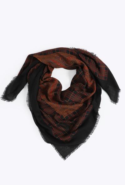 Saint Laurent '70s Russian Paisley Plaid Scarf - 2 Saint Laurent '70s Russian Paisley Plaid Scarf - 2