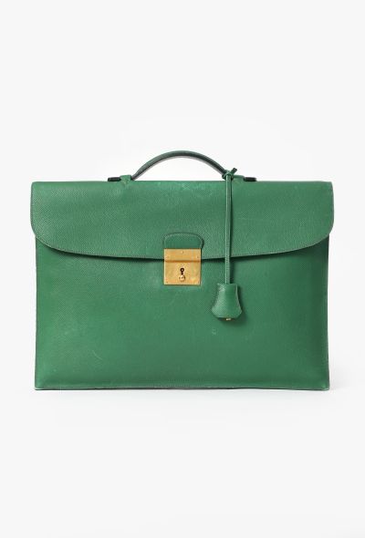 Hermès Vintage Courchevel Quirus Briefcase - 1