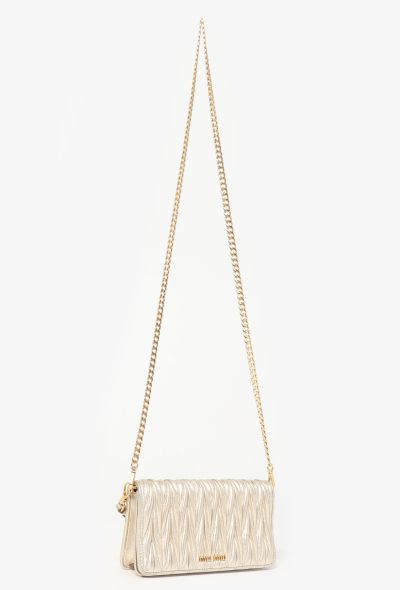 Miu Miu Gold Quilted Wallet On Chain - 2 Miu Miu Gold Quilted Wallet On Chain - 2