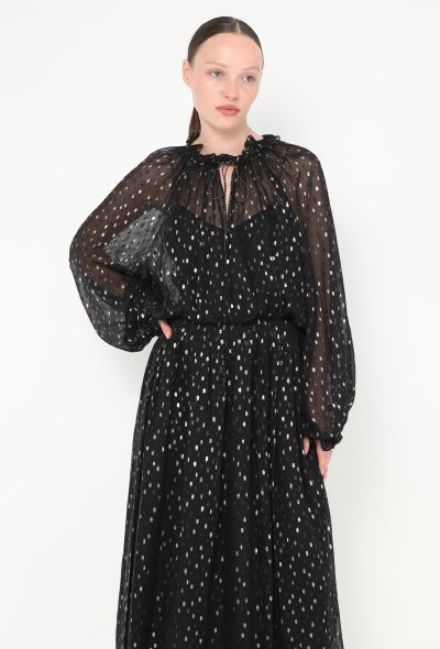 Oscar De La Renta Vintage Ruffled Lamé Chiffon Dress - 2 Oscar De La Renta Vintage Ruffled Lamé Chiffon Dress - 2