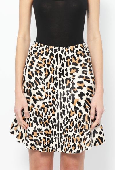 Alaïa Calf Hair Fluted Leopard Skirt - 2