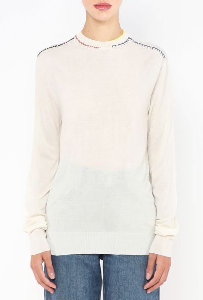 Céline Contrast Stitch Triomphe Pullover - 1