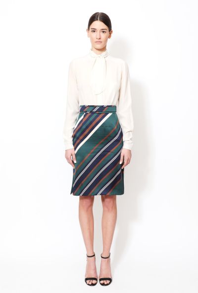 Saint Laurent Pre-Fall 2012 Striped Silk Skirt - 1