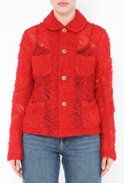 Comme des Garçons 2020 Embroidered Tulle Jacket - 2