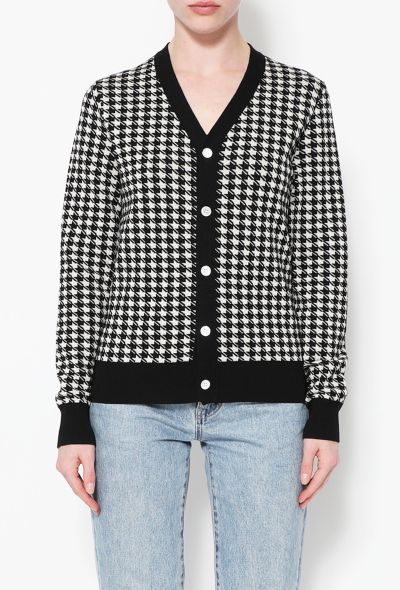                             Houndstooth Knit Cardigan - 1