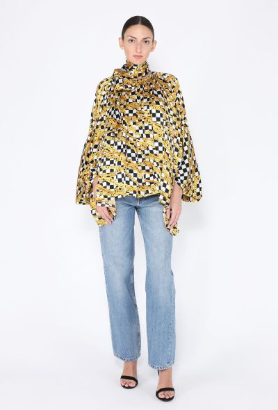 Balenciaga 2019 Chainlink Printed Silk Blouse - 1
